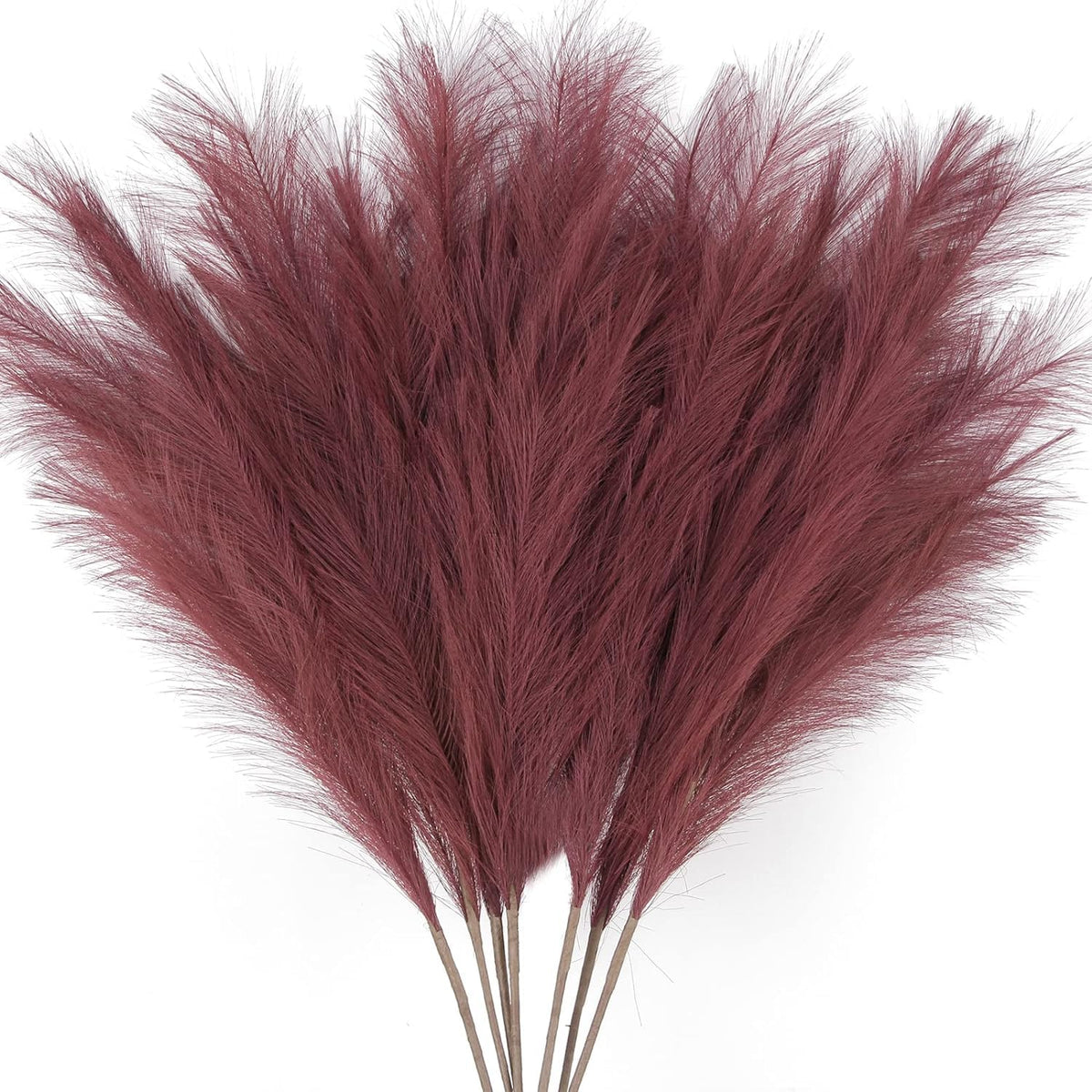 ZIFTY Faux Pampas Grass Decor 38" 7PCS Handmade Boho Decor Ombre Beige