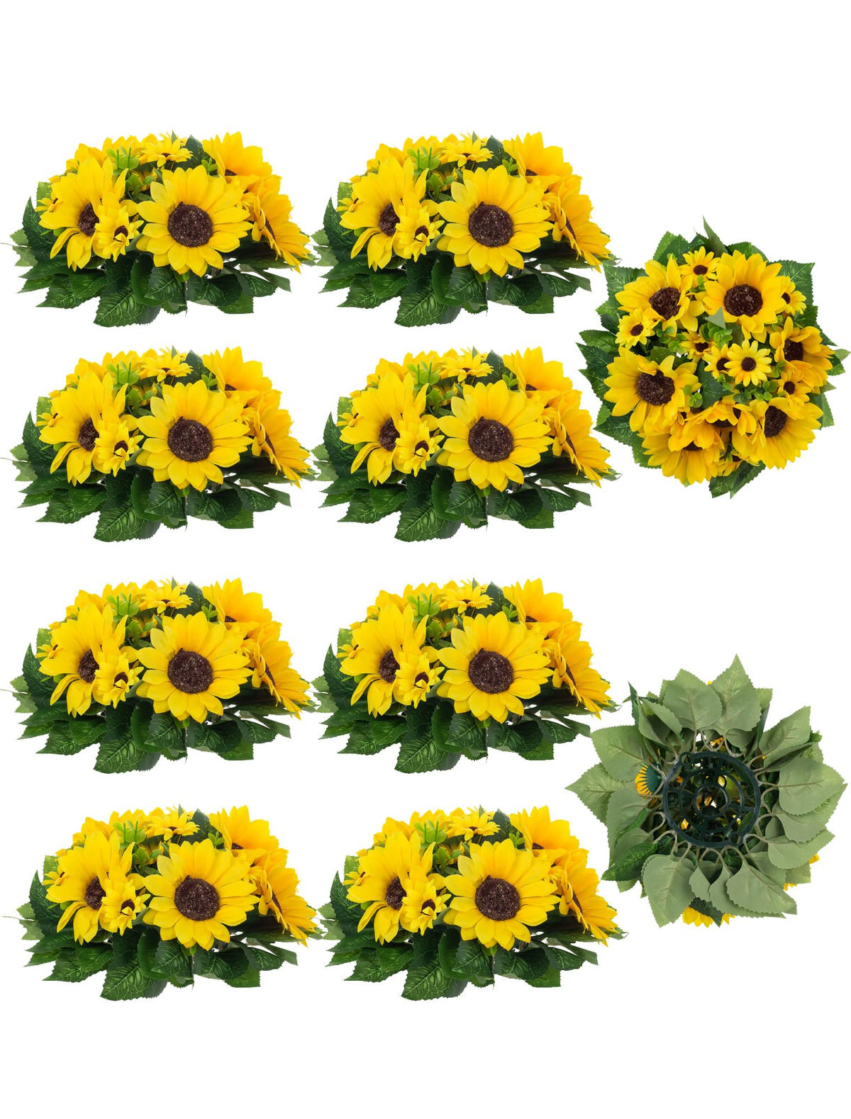 BLOSMON Faux Flower Centerpieces for Wedding Tables, 10 Pcs, Crimson Red