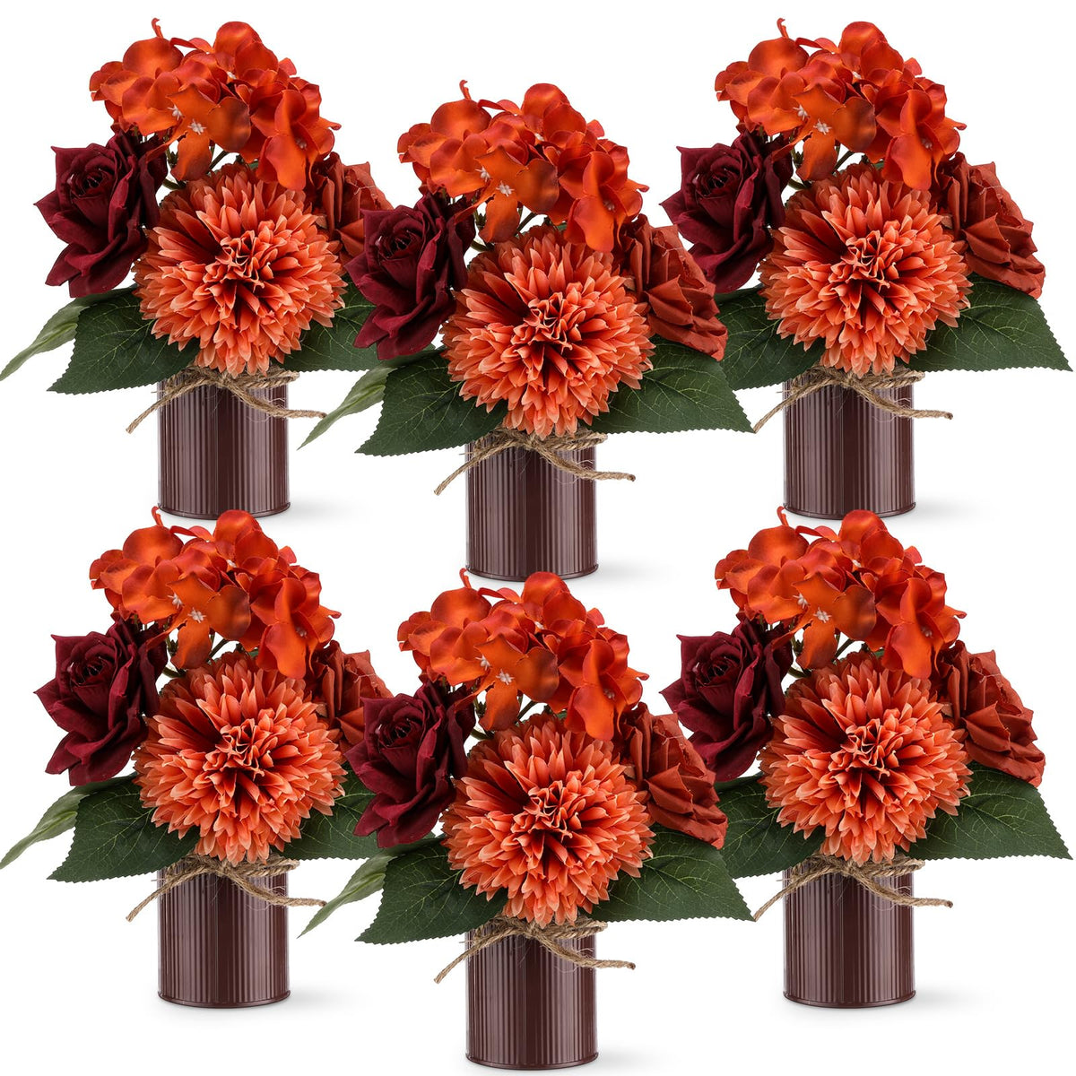 Zeyune 6 Set Artificial Centerpiece, Purple,White, Stylish Style