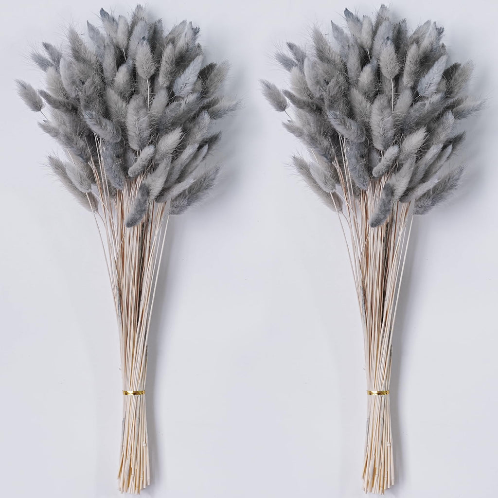 120 PCS White Dried Pampas Grass Decor, 17-inch Pompas Floral, Dry Flowers for Decoration, Pampas Grass in Bulk Tall, White Bunny Tails Dried Flowers for Boho Wedding