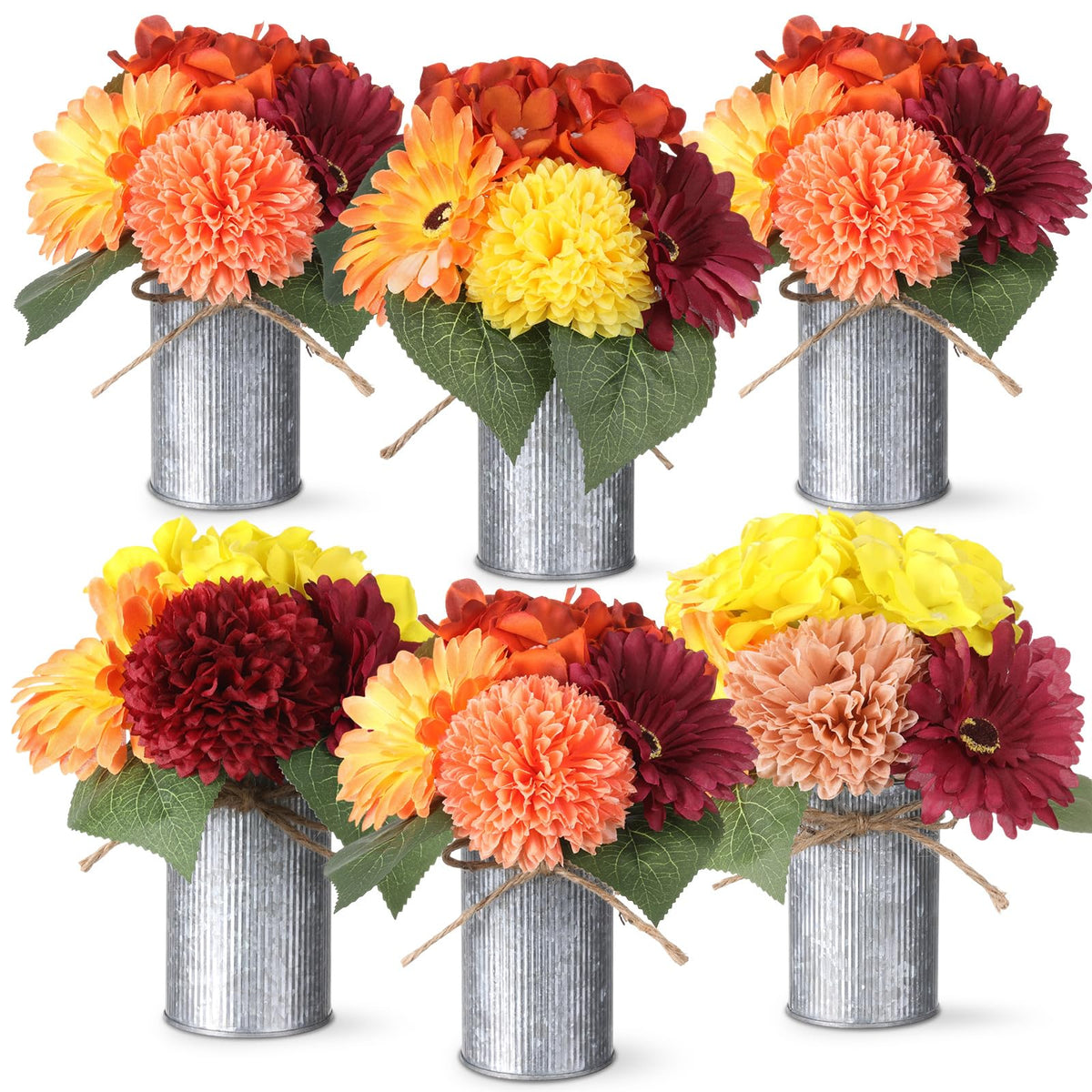 Zeyune 6 Set Artificial Centerpiece, Purple,White, Stylish Style
