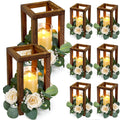 18 Pcs Wooden Lantern Centerpiece for Table Decor