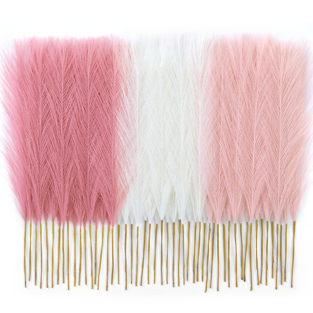 50PCS Blush Pink Pampas Grass, 17in Fluffy Boho Feathers Decor
