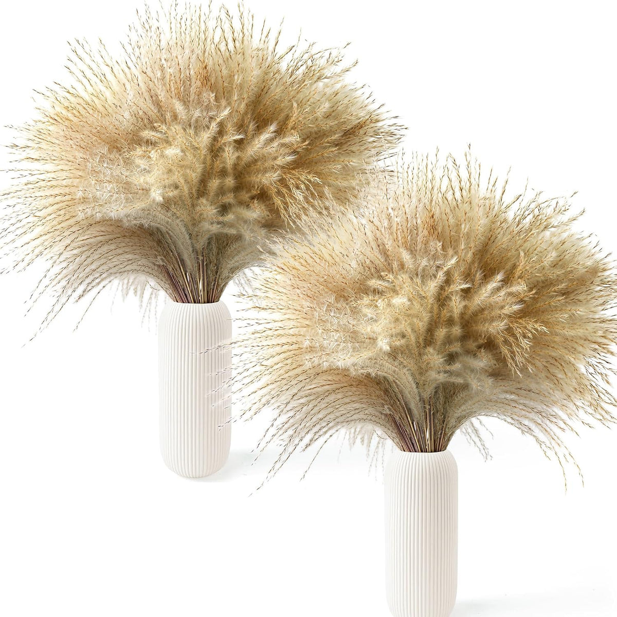 120 PCS Exquisite Natural Pampas Grass Decor - Versatile Reed Grasses for Home & Event Decoration, Pompous Fluffy Tall Dried Reed Grass - Perfect for Vases, Wreaths & Table Centerpieces