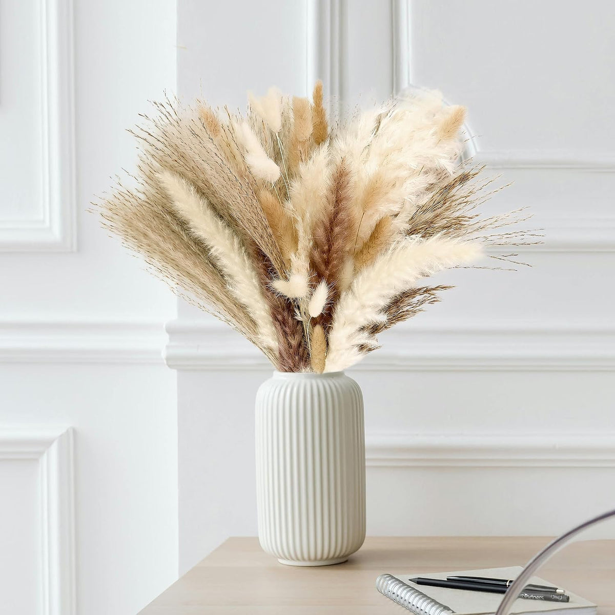 300 PCS Dried Pampas Grass Decor, Dried Flower Bouquets for Wedding, Home, Centerpiece Table, Modern Home, Western Living Room, Nurserie, Nursery, Boho Room, Beach, Women Office, and Boho Decor