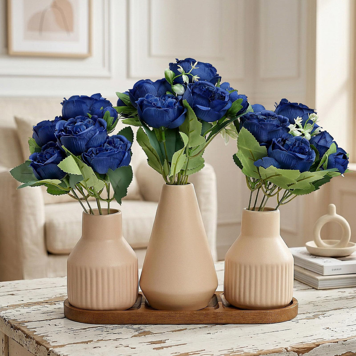 White Flower Table Centerpieces for Dining Room
