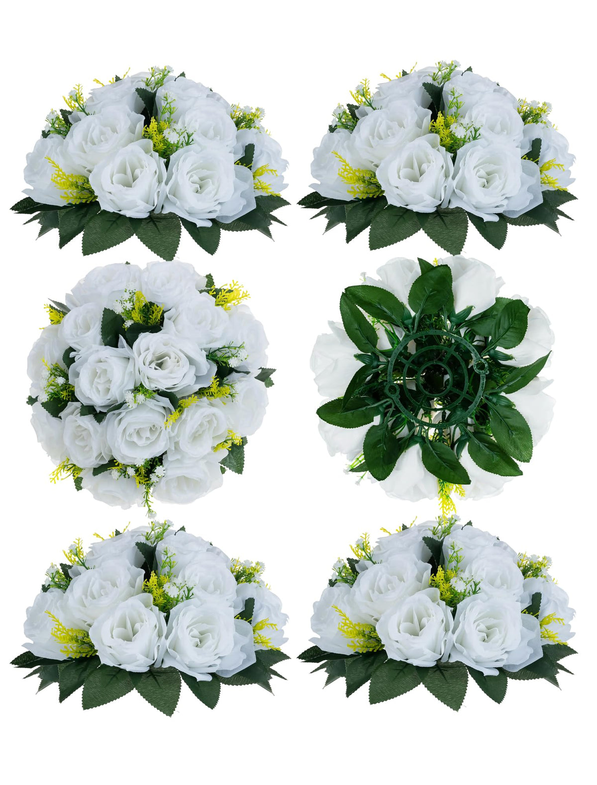BLOSMON Faux Flower Centerpieces for Wedding Tables, 10 Pcs, Crimson Red