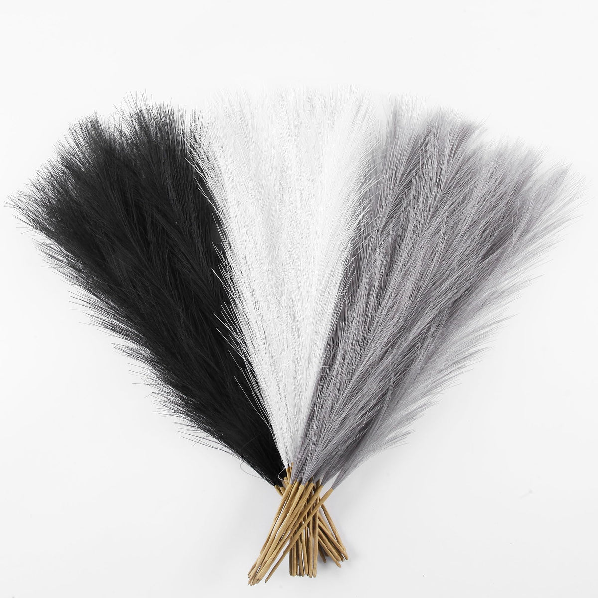 30PCS Dark Brown Faux Pampas Grass 17" for Vase Filler