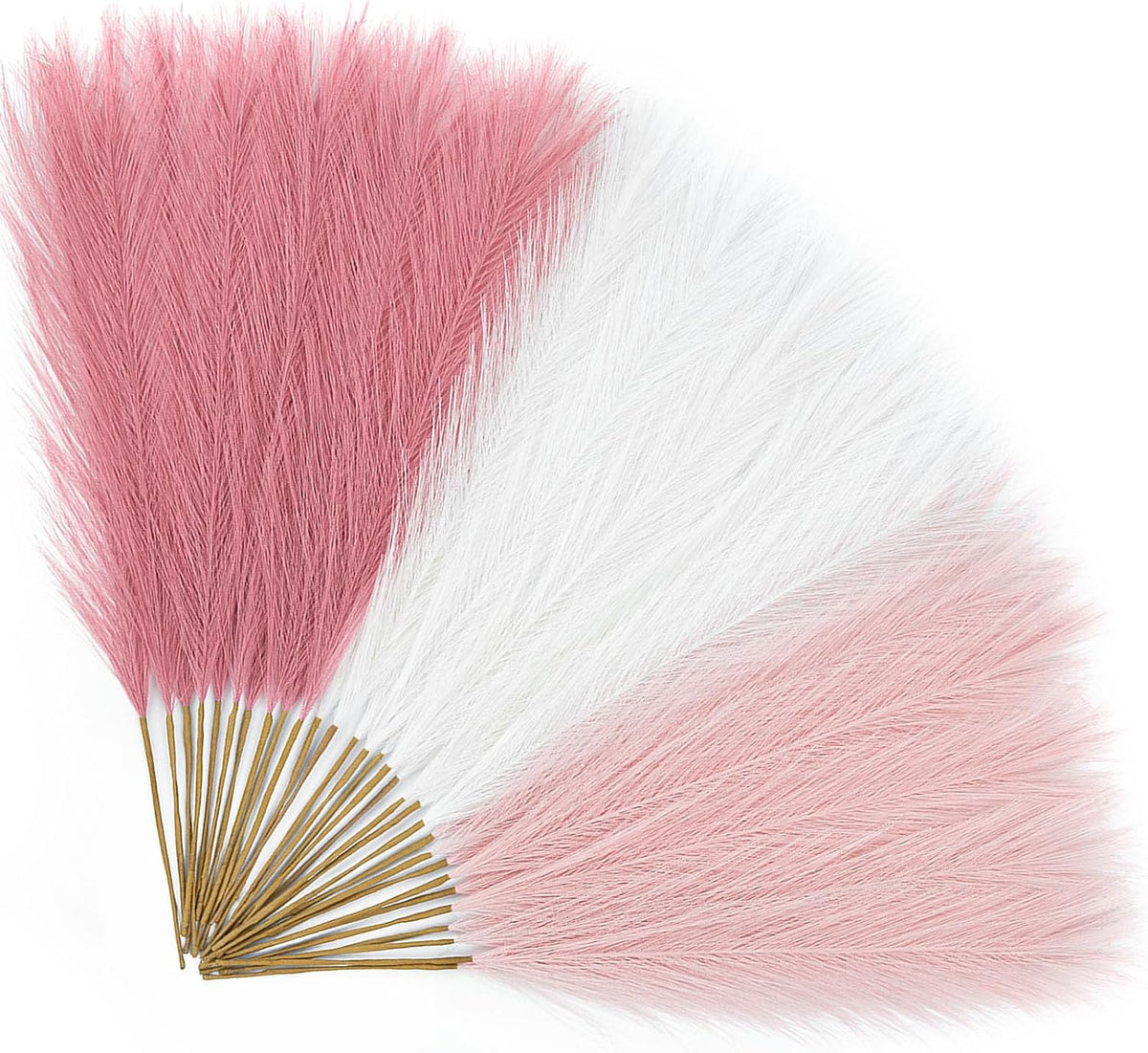 Alecono 30pcs Pampas Grass 17in, Pink Pampas Grass Decor for Home Decoration