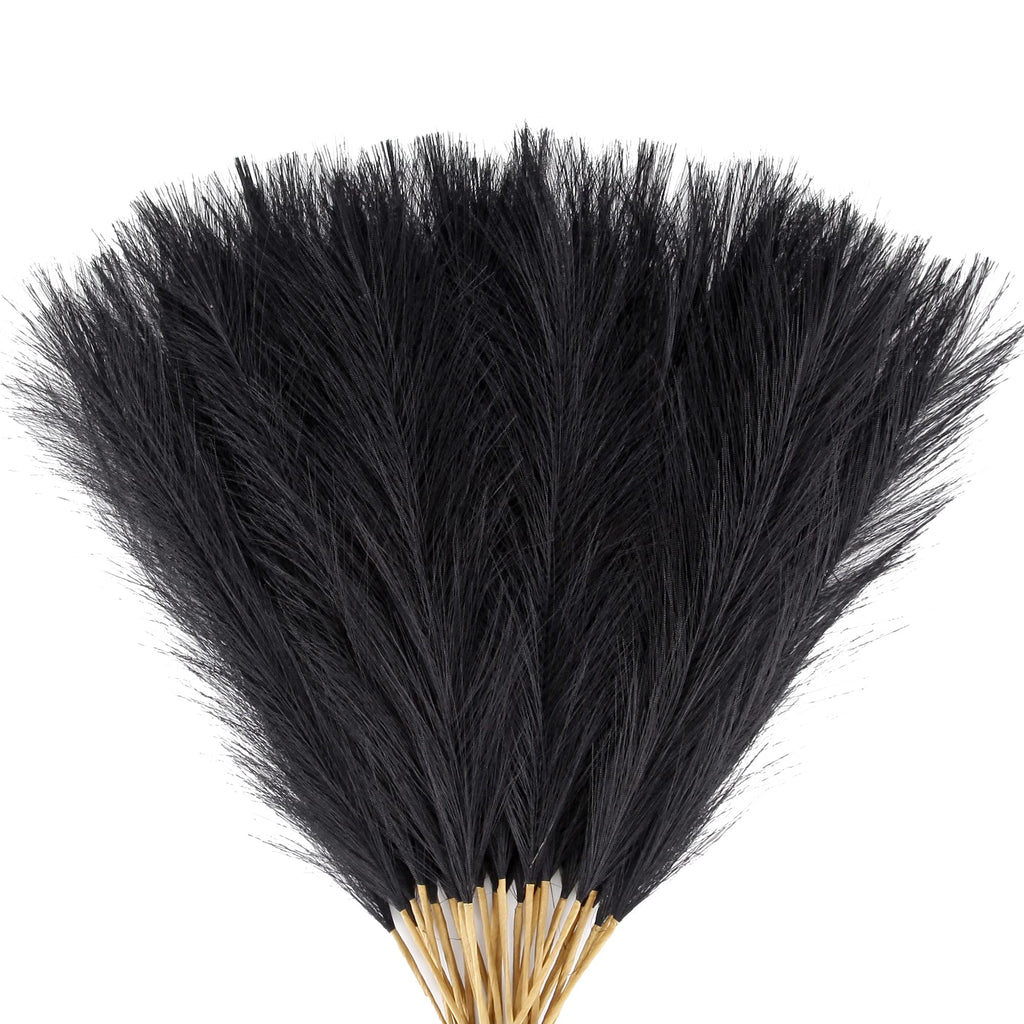 30PCS Dark Brown Faux Pampas Grass 17" for Vase Filler