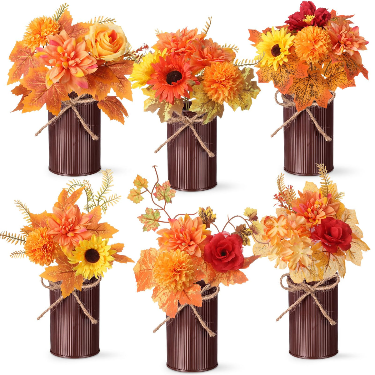 Zeyune 6 Set Artificial Centerpiece, Purple,White, Stylish Style