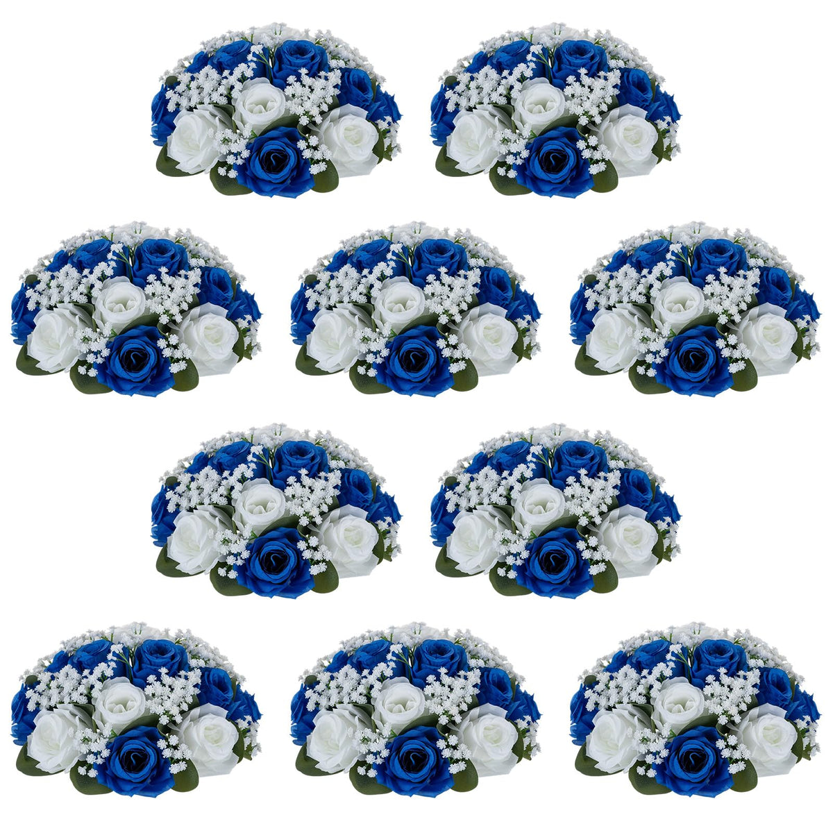 NUPTIO Flower Balls for Table Centerpieces: White Fake Flowers, 8.6 Inch