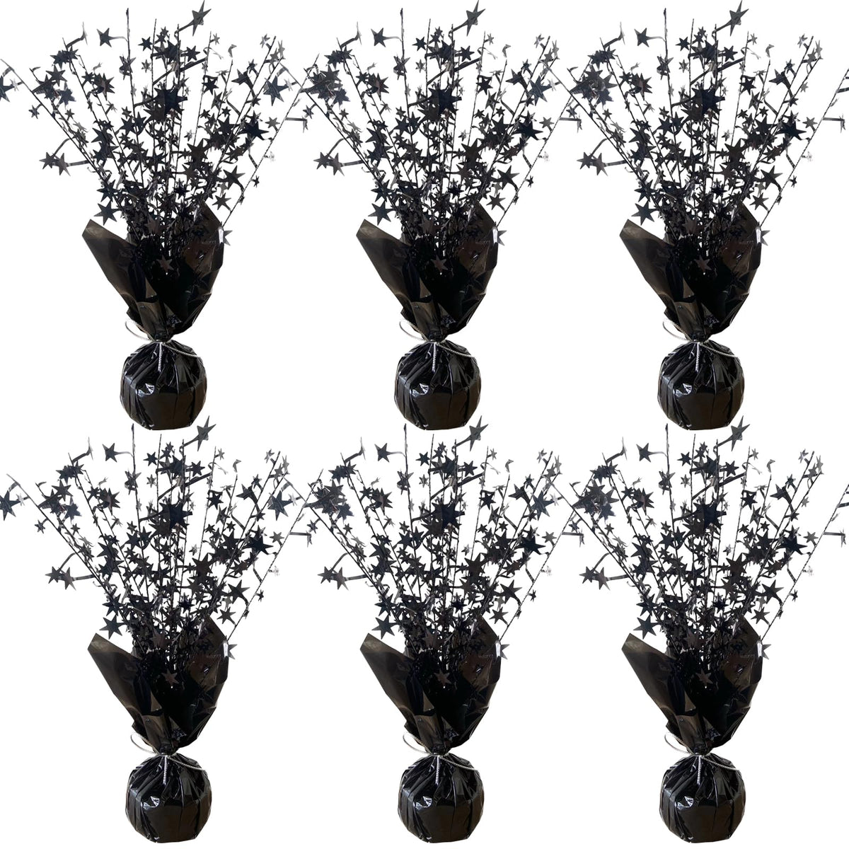 FUBININA 6 Pack Metallic Foil Spray Centerpiece Star Table Decoration Burst Table Centerpieces for Birthday New Years Nye Wedding Anniversary Graduation Holiday Party Supplies Decor, Gold