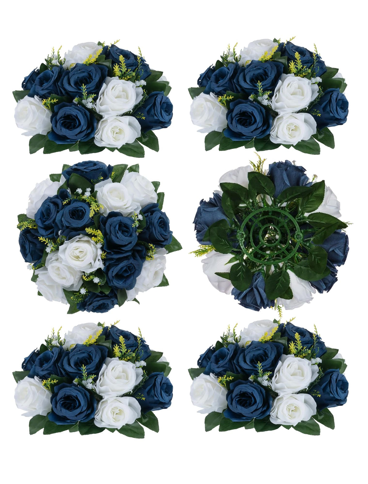 BLOSMON Faux Flower Centerpieces for Wedding Tables, 10 Pcs, Crimson Red