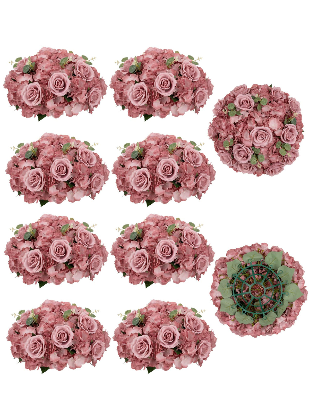 BLOSMON Wedding Flower Ball Centerpieces for Tables, 10 Pcs, White, Large