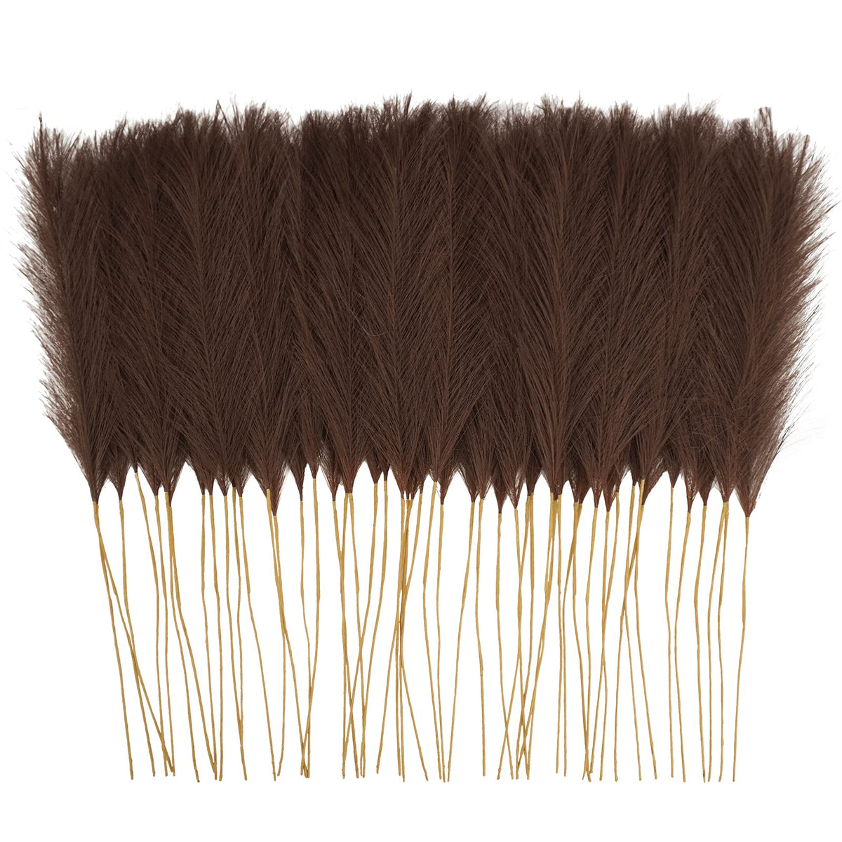 obbsie 50PCS Burnt Orange Faux Pampas Grass Decor, 21.6" Fluffy Vase Filler