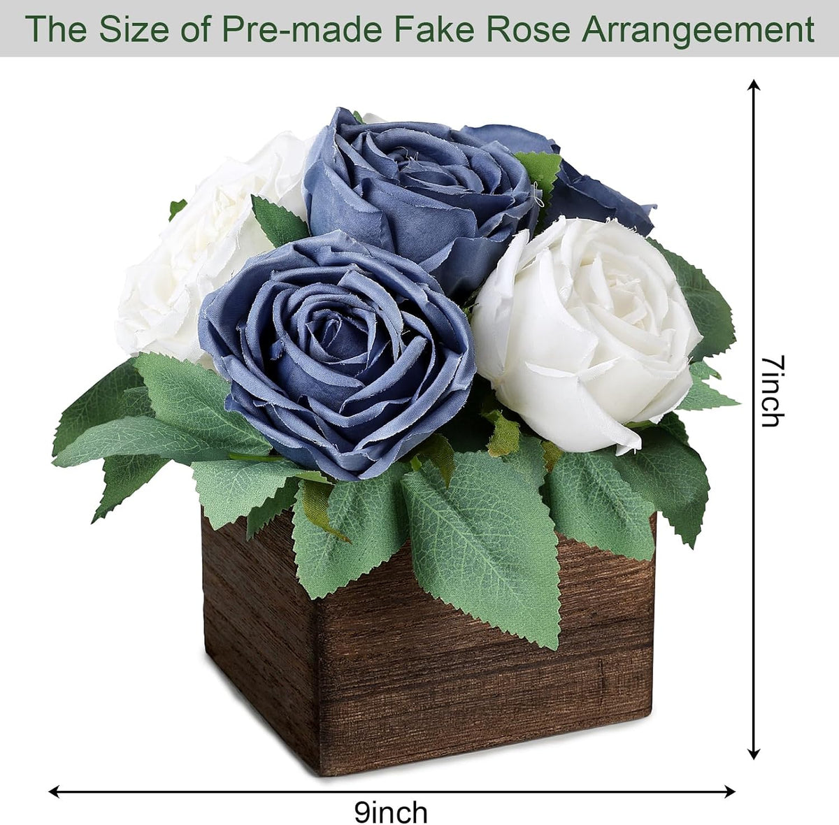 Dusty Blue & White Dining Table Centerpiece Set of 6, Pre-Made
