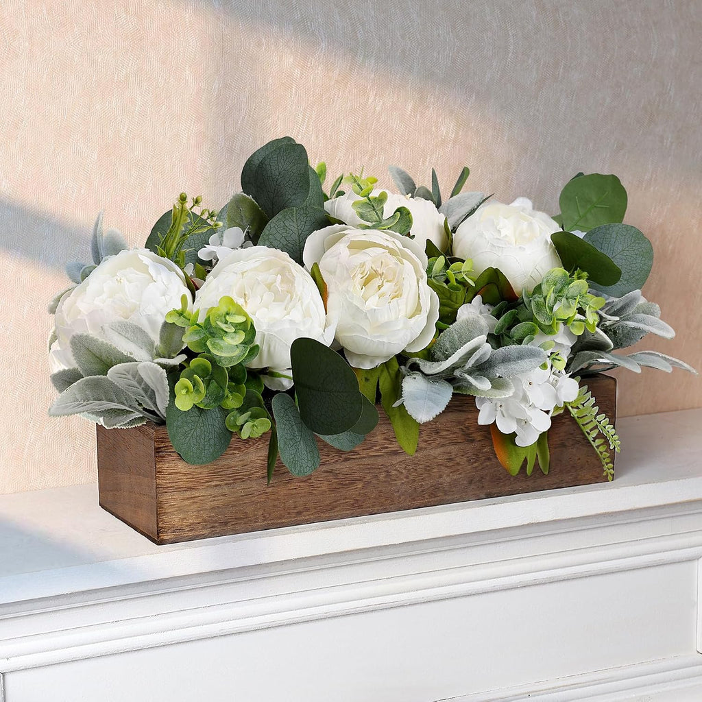 Pre-Made Table Centerpieces for Dining Table, 14'' - White