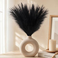 30Pcs Black Pampas Grass Decor, 22'' Fluffy Faux Pampas Grass Branches for Vase Fillers, Short Artificial Pompous Feathers for Home Room Centerpieces Wedding Gothic Decor