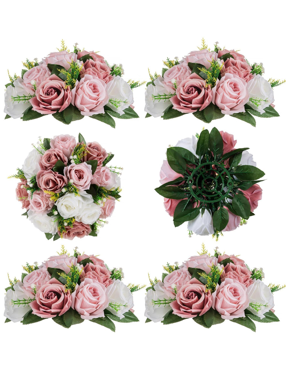 BLOSMON Dusty Pink Flower Centerpieces for Wedding: 10 Pcs, Faux Roses