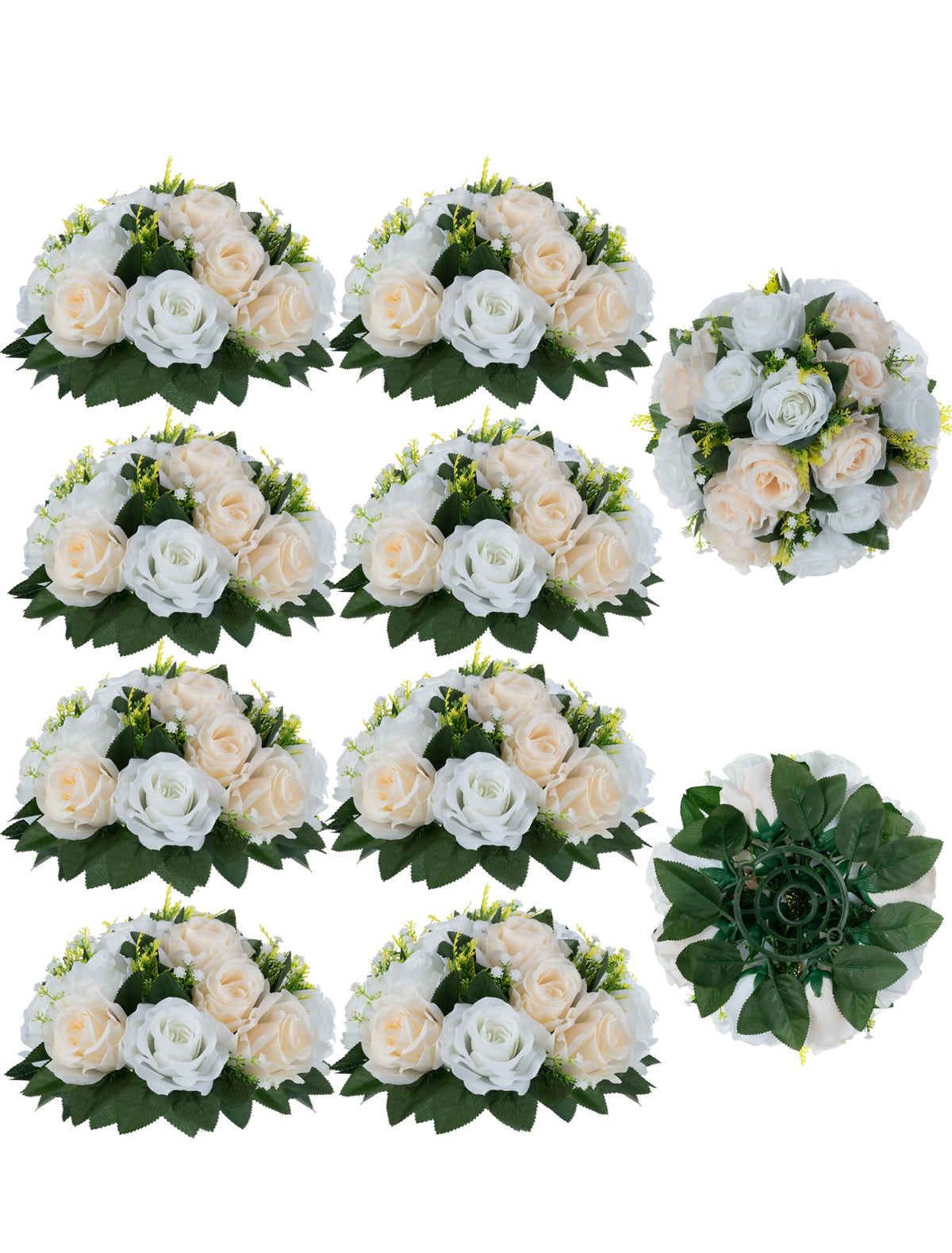 BLOSMON Faux Flower Centerpieces for Wedding Tables, 10 Pcs, Crimson Red