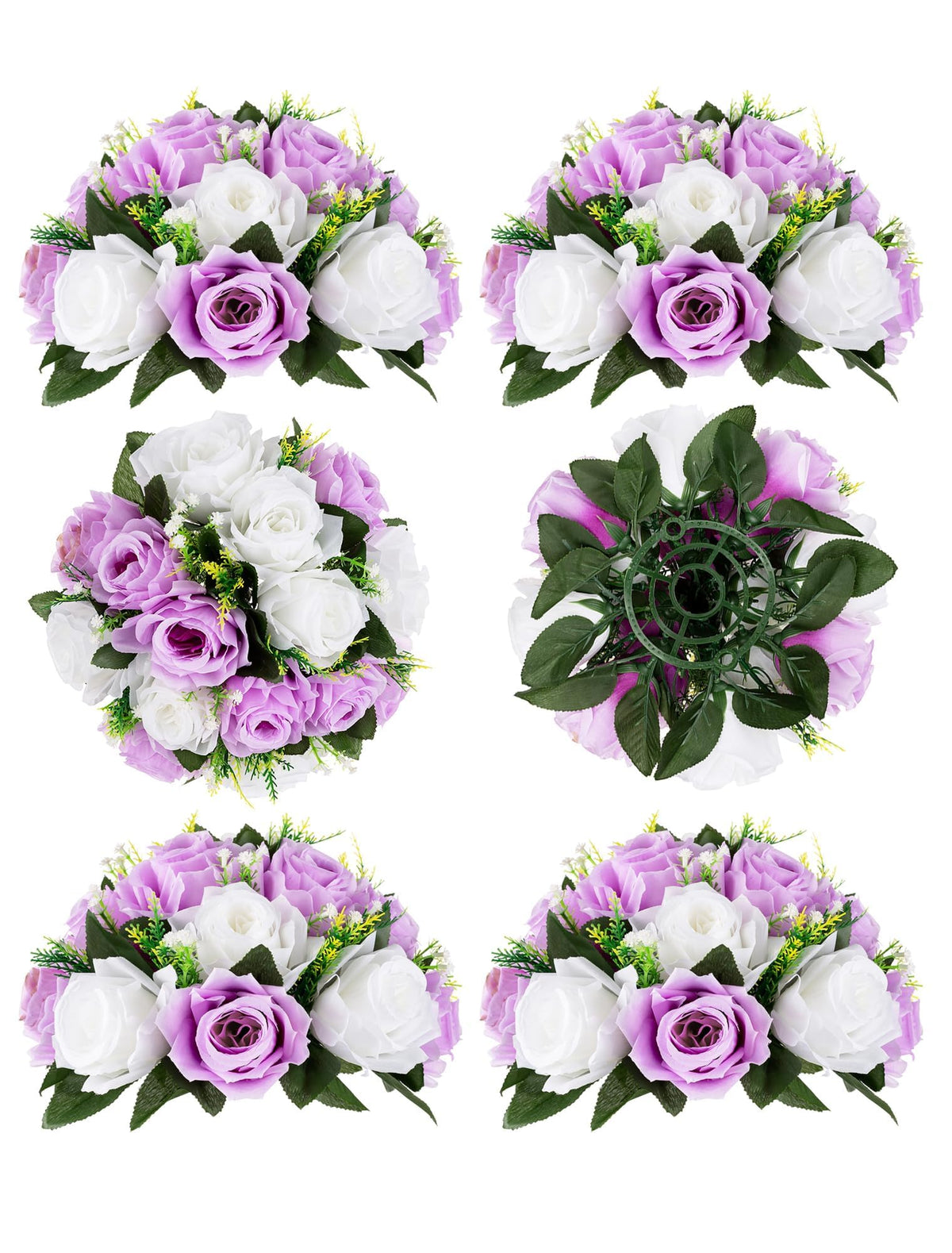BLOSMON Faux Flower Centerpieces for Wedding Tables, 10 Pcs, Crimson Red