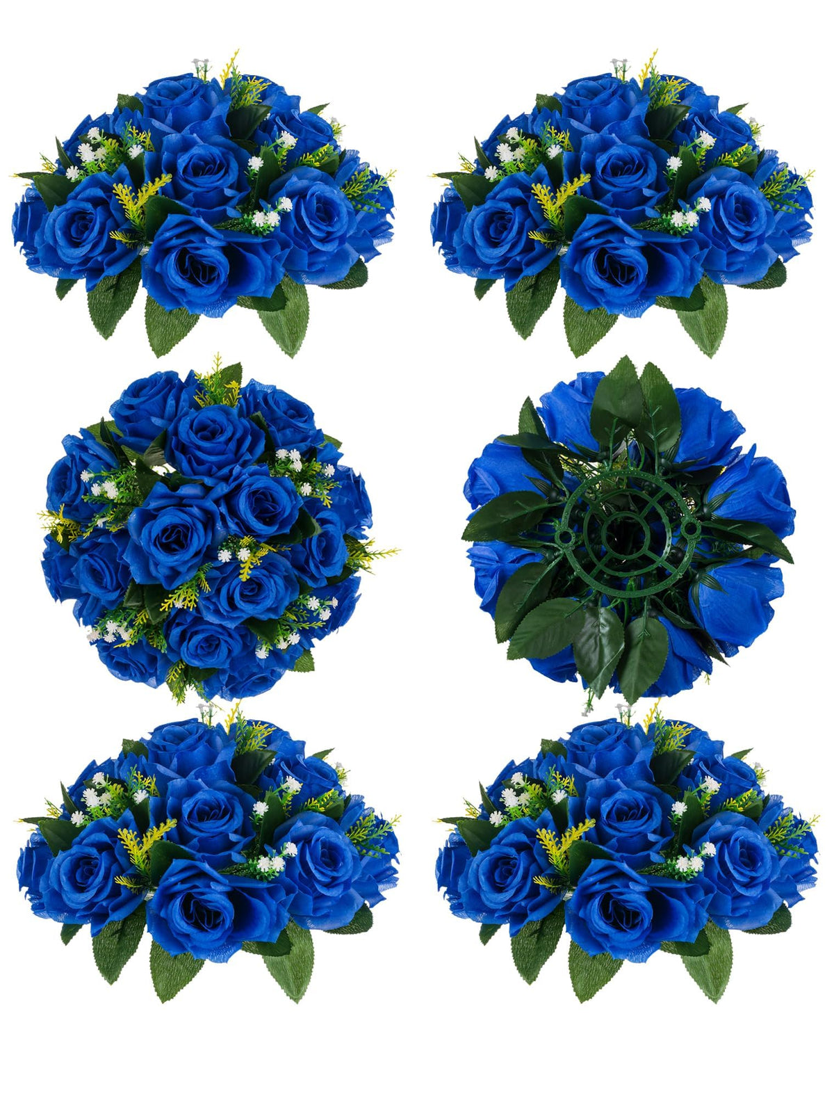 BLOSMON Faux Flower Centerpieces for Wedding Tables, 10 Pcs, Crimson Red