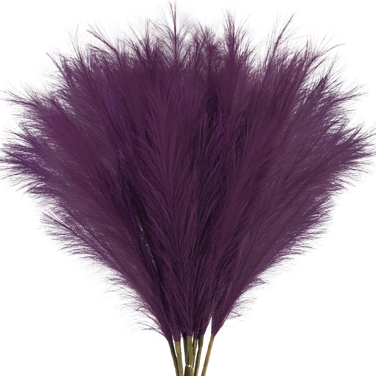obbsie 50PCS Burnt Orange Faux Pampas Grass Decor, 21.6" Fluffy Vase Filler