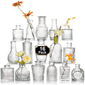 Arme Glass Bud vases in Bulk，Small Glass Flower Vase for Centerpieces 16Pcs