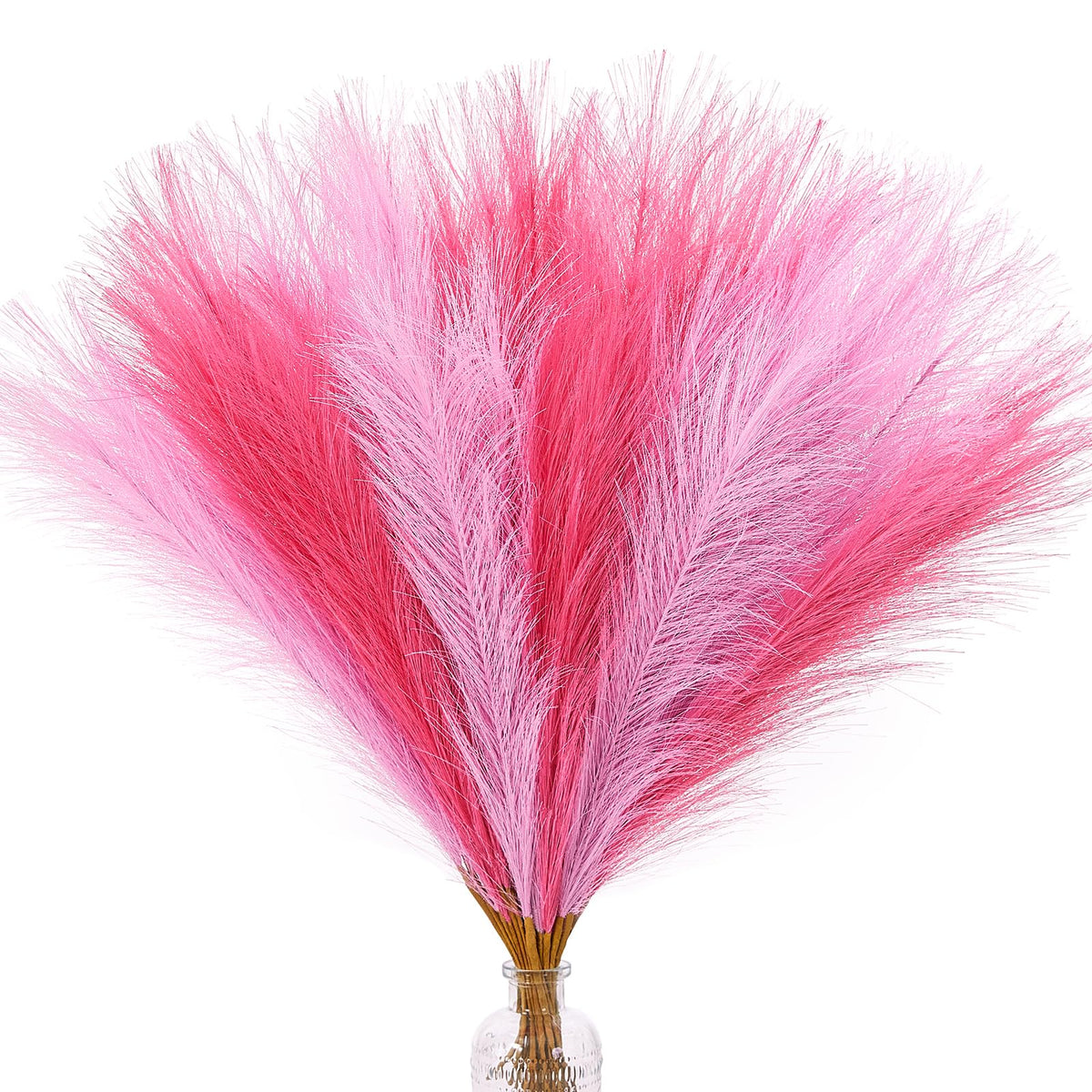 Alecono 30pcs Pampas Grass 17in, Pink Pampas Grass Decor for Home Decoration