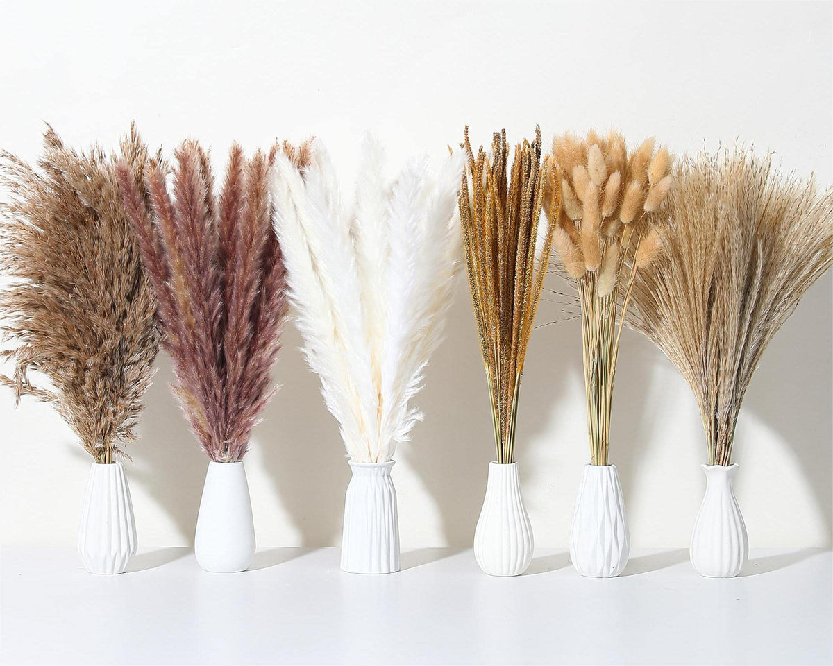 Wertuirk 12 Stems 46 inch Tall Dried Pampas Grass Decor