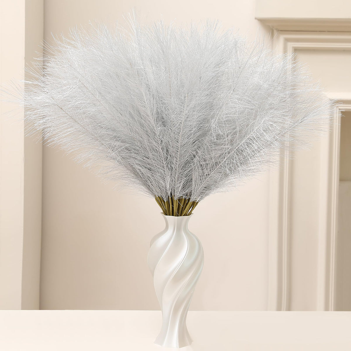 Wertuirk 30pcs Faux Pampas Grass - 24 Inch Pink Pampas Grass Home Decor