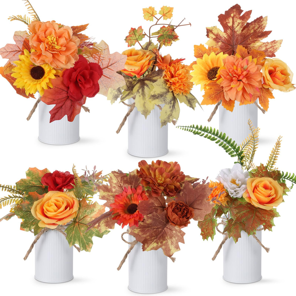 Zeyune 6 Set Artificial Centerpiece, Purple,White, Stylish Style