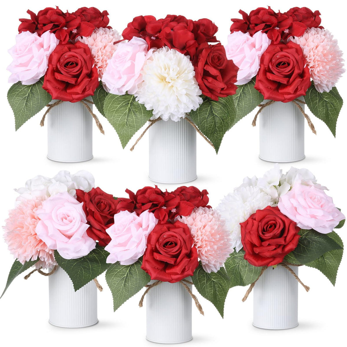 Zeyune 6 Set Artificial Centerpiece, Purple,White, Stylish Style