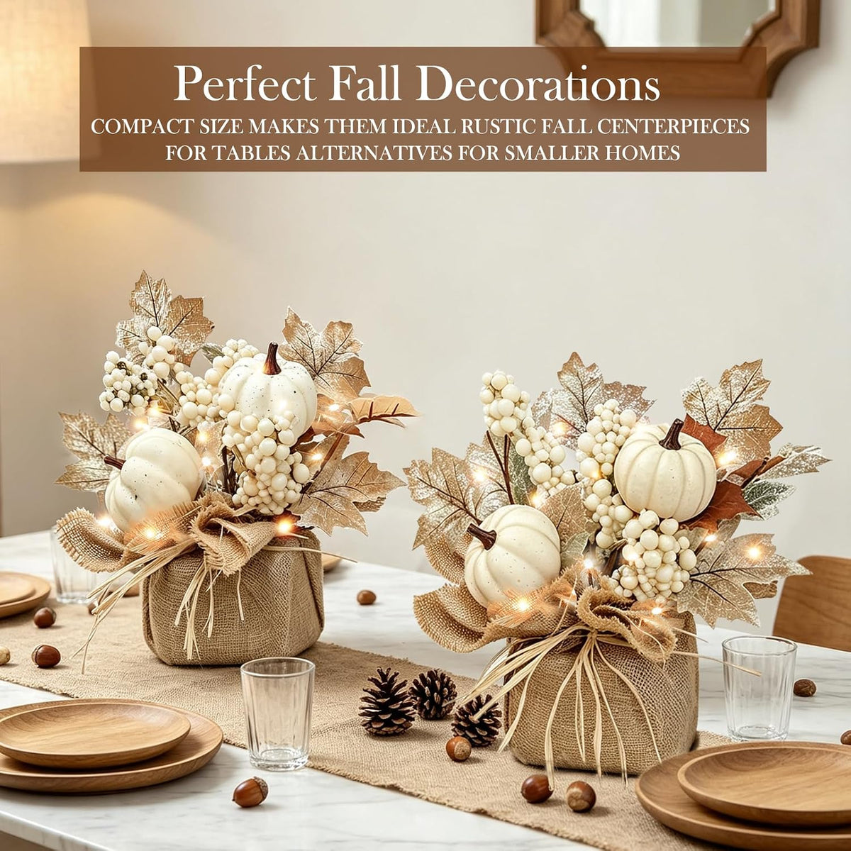 Timer - 2 Pack Fall Tabletop Maple Tree with 20LEDs