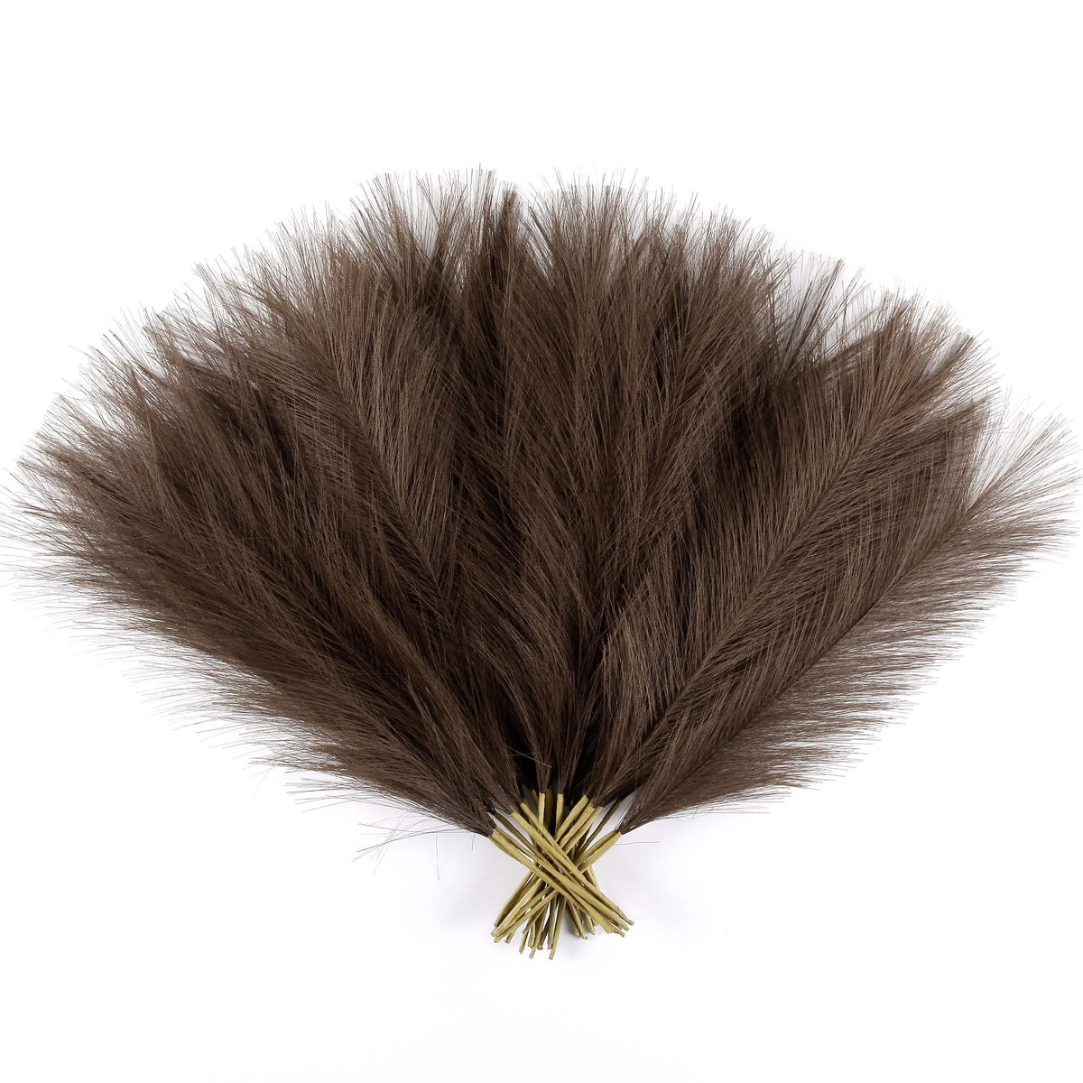 30PCS Dark Brown Faux Pampas Grass 17" for Vase Filler