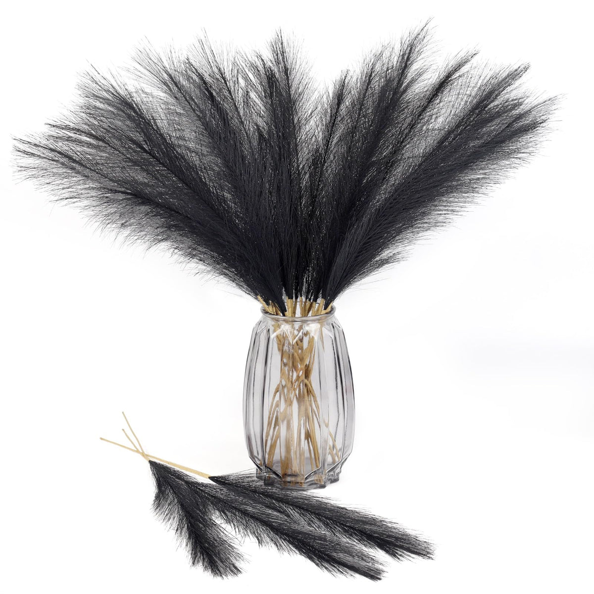 30pcs Pampas Grass Decor,21" Artificial Pompous Grass Bulk,Small Vase Filler Pompas Grass for Home Wedding Living Room Wall Party Decoration (Beige,Light Brown, 21 Inch 30 Pcs)