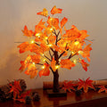 woohaha Lighted Maple Fall Tree Autumn Thanksgiving Tabletop Decor