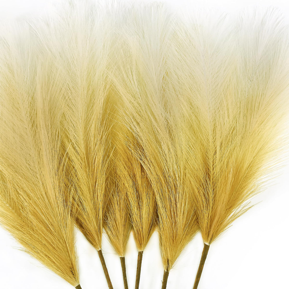 6 PCS Faux Pampas Grass Arrangement - 18"/45cm Artificial Fluffy Pompous Grass Stems for Boho Chic Home and Wedding Decor (Sage Green Gradient)