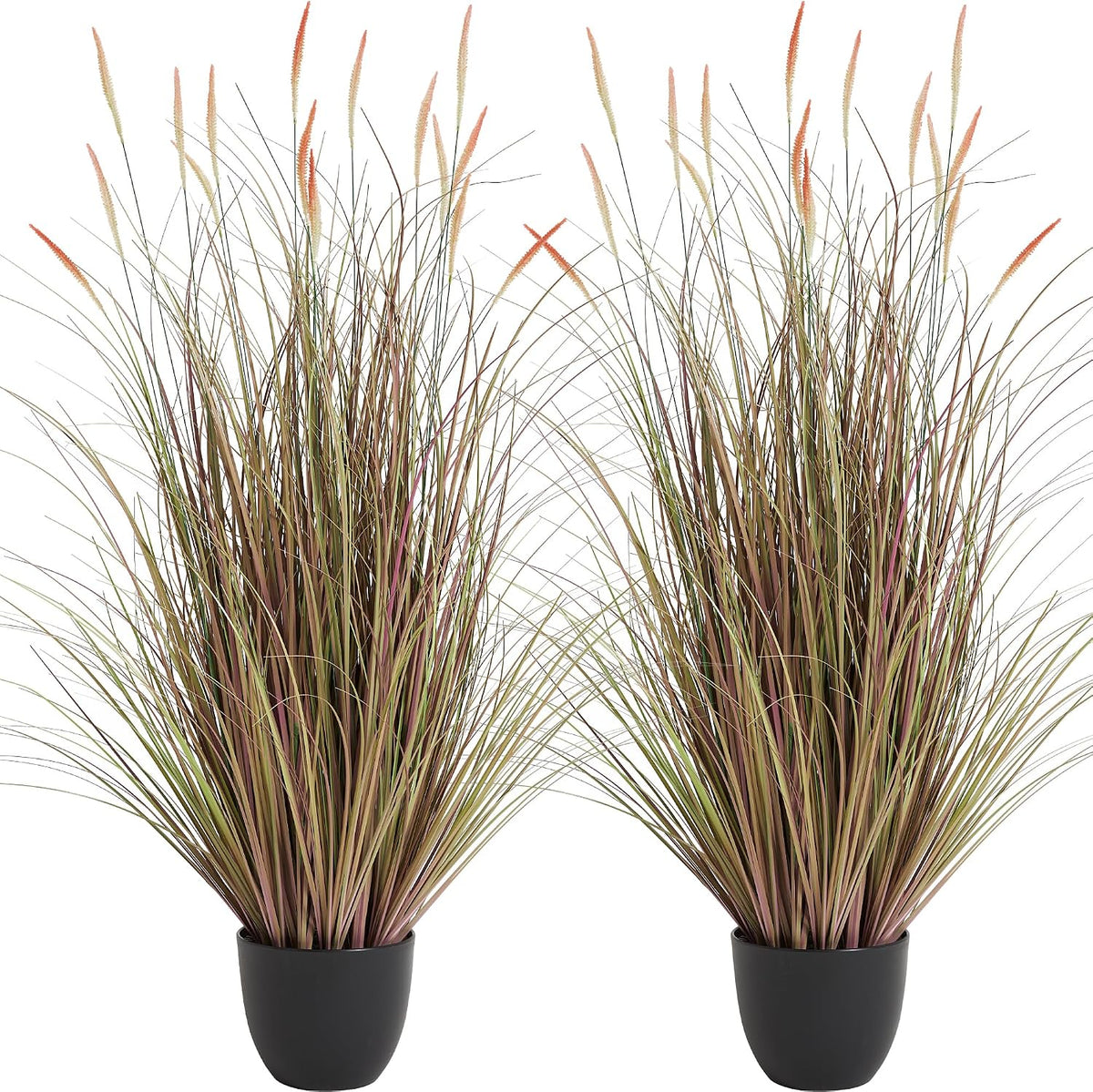4ft 2-Pack Artificial Cattail Reed Grass, 47.2’’ Fake Indoor Outdoor Plants