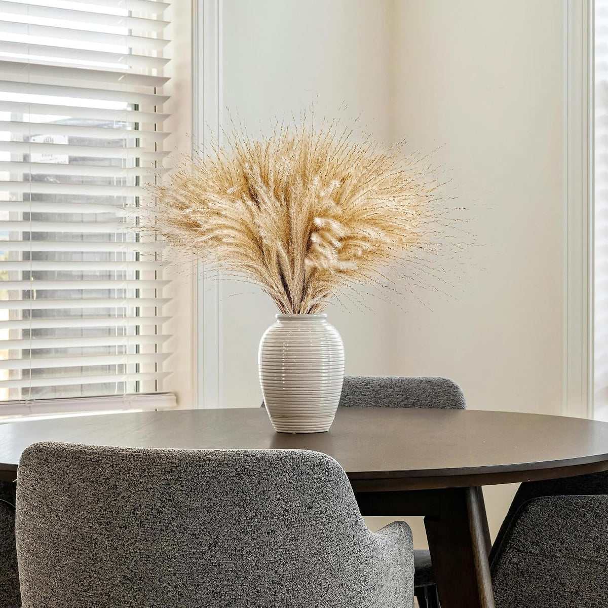 120 PCS Exquisite Natural Pampas Grass Decor - Versatile Reed Grasses for Home & Event Decoration, Pompous Fluffy Tall Dried Reed Grass - Perfect for Vases, Wreaths & Table Centerpieces