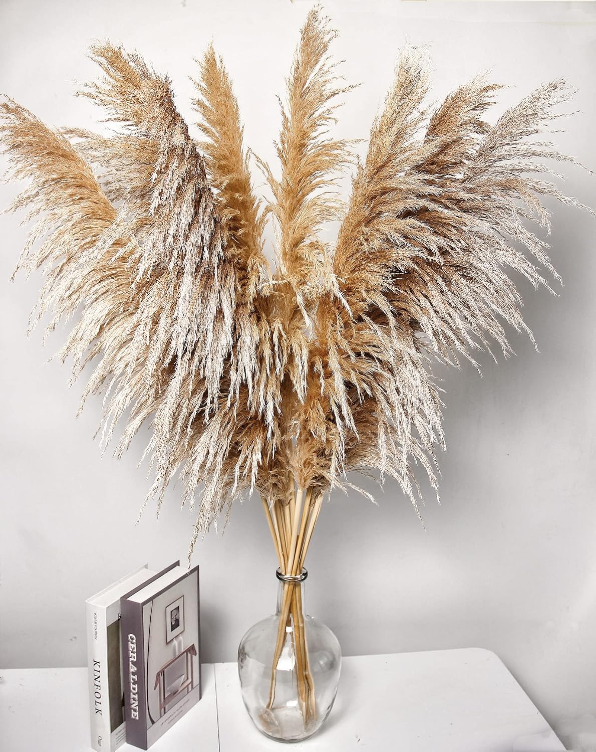 Natural Pampas Grass Decor Tall, Pompas Grass, Tall Pampas Grass for Weddingm, Farmhouse, Boho Home Decor (Brown)
