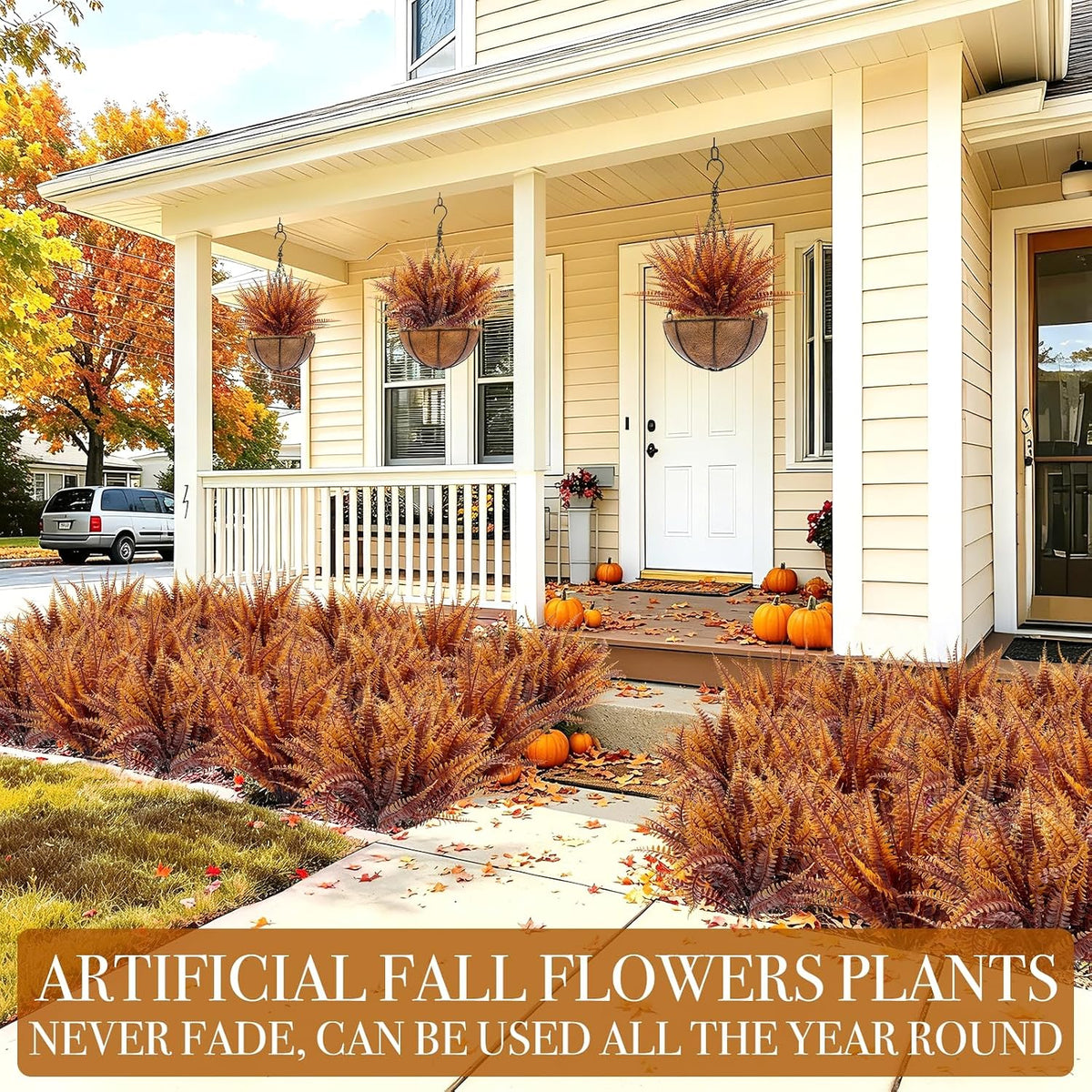 TURNMEON 20 Bundles Artificial Fall Flowers for Outdoors Fall Decorations