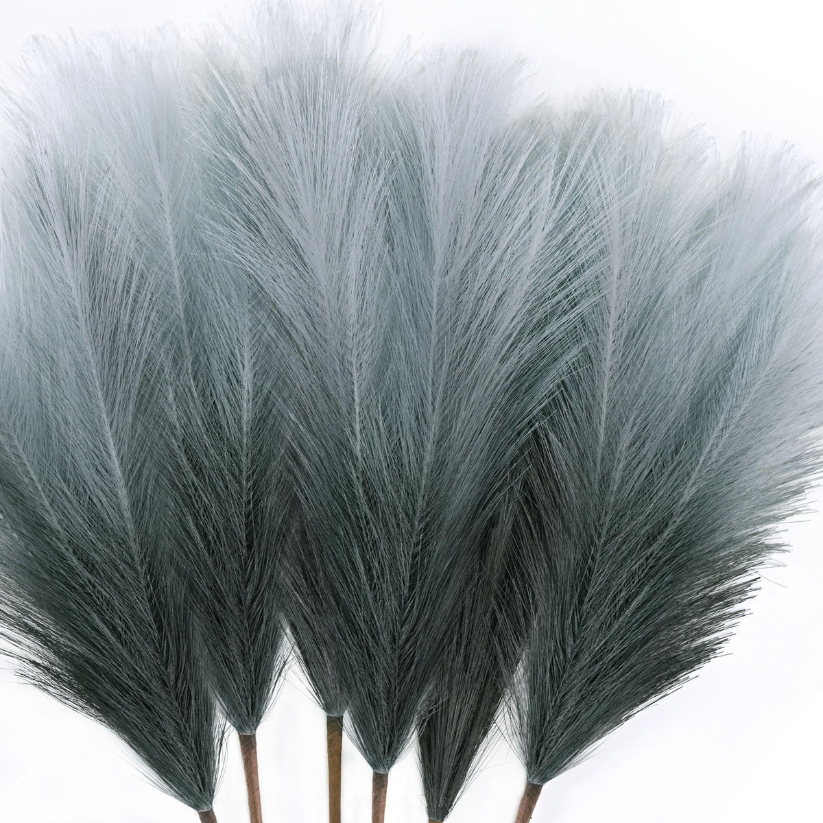 6 PCS Faux Pampas Grass Arrangement - 18"/45cm Artificial Fluffy Pompous Grass Stems for Boho Chic Home and Wedding Decor (Sage Green Gradient)