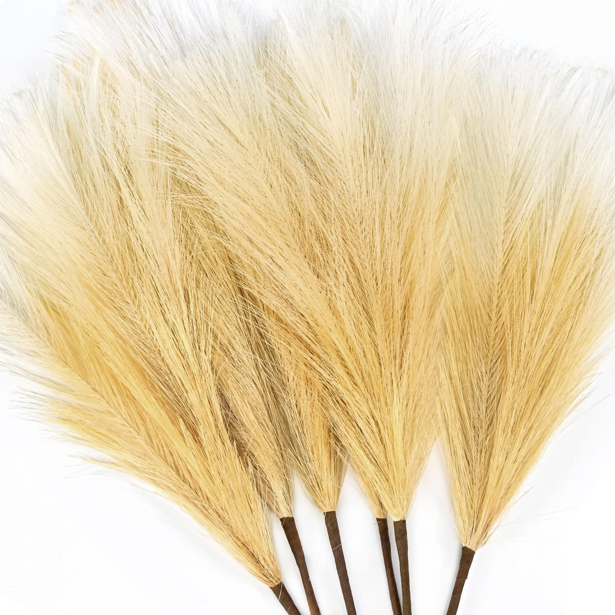 6 PCS Faux Pampas Grass Arrangement - 18"/45cm Artificial Fluffy Pompous Grass Stems for Boho Chic Home and Wedding Decor (Sage Green Gradient)