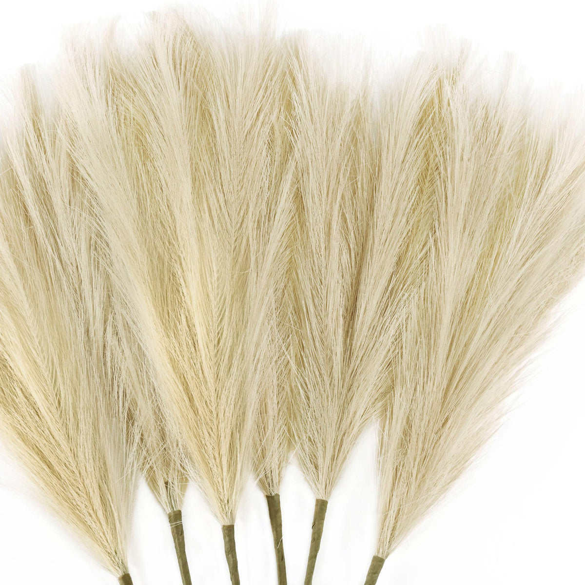 6 PCS Faux Pampas Grass Arrangement - 18"/45cm Artificial Fluffy Pompous Grass Stems for Boho Chic Home and Wedding Decor (Sage Green Gradient)