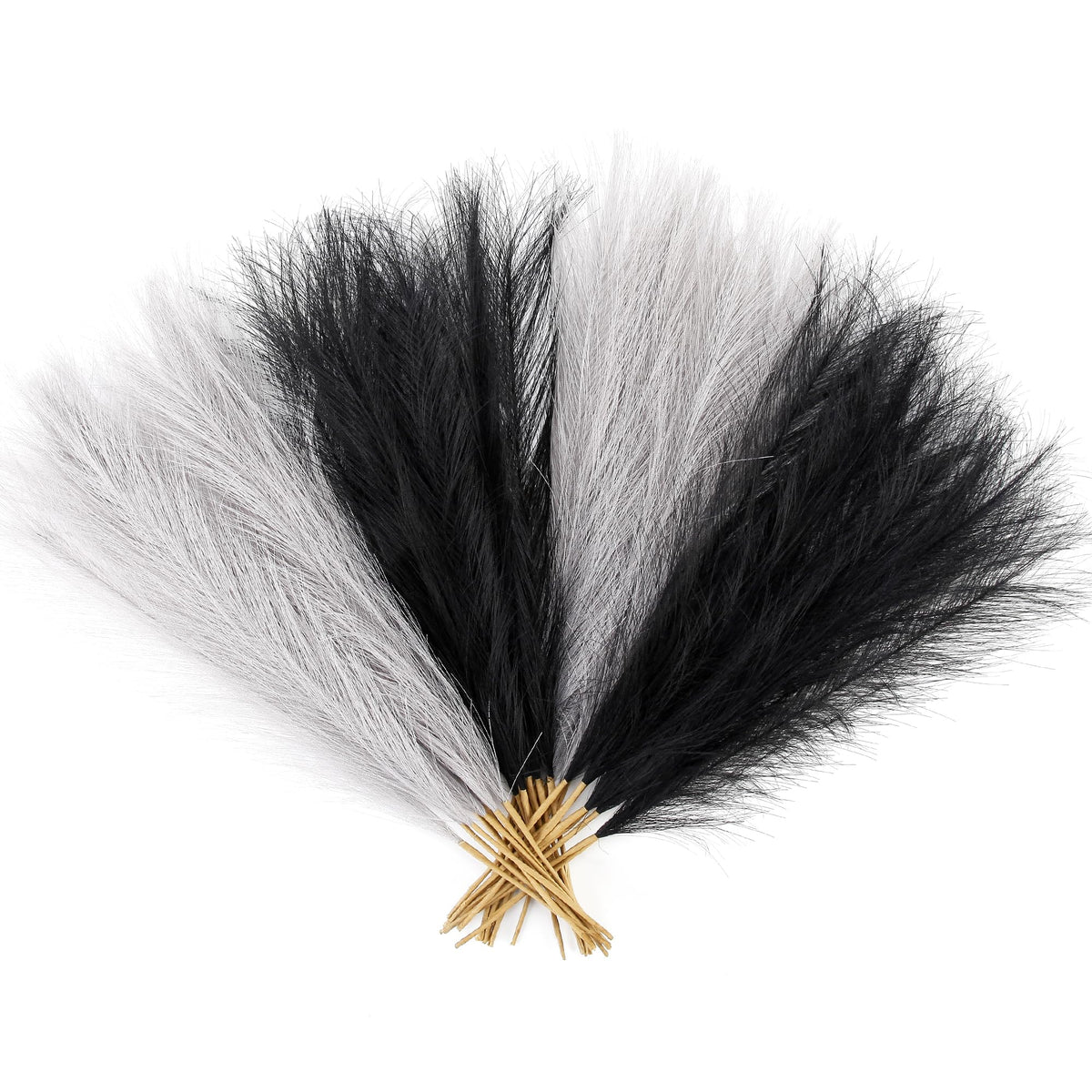 30PCS Dark Brown Faux Pampas Grass 17" for Vase Filler