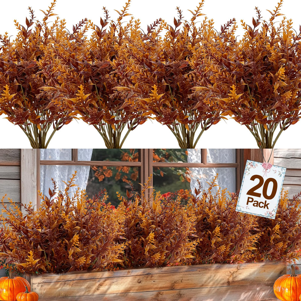 TURNMEON 10 Bundles Artificial Fall Flowers for Outdoors Fall Decorations