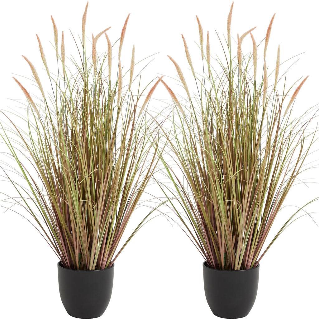 4ft 2-Pack Artificial Cattail Reed Grass, 47.2’’ Fake Indoor Outdoor Plants