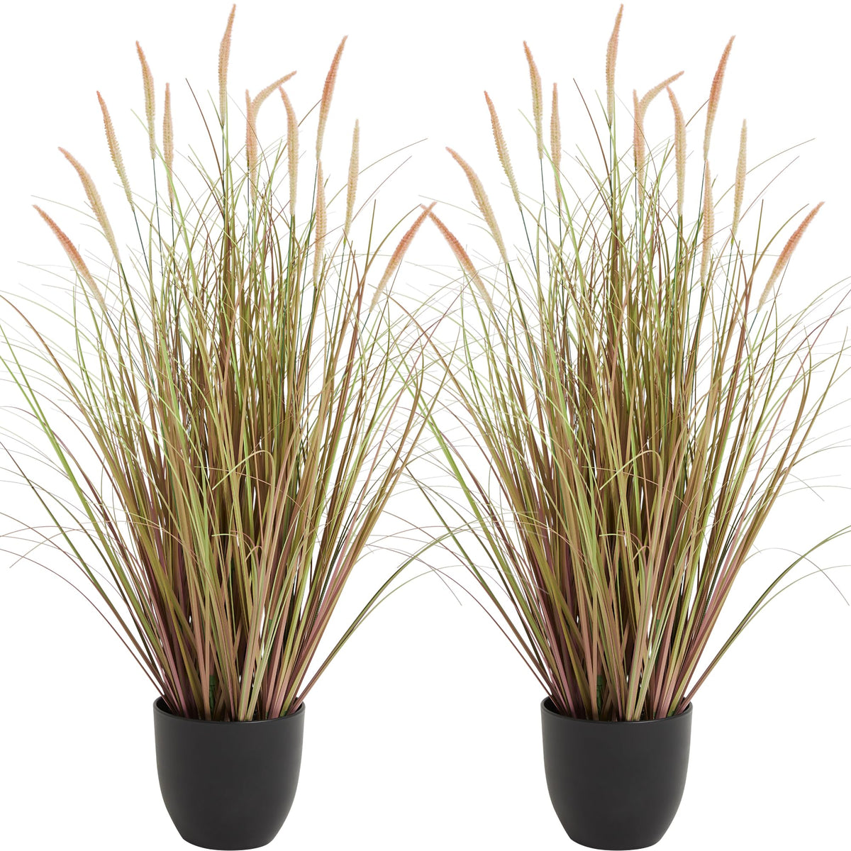 4ft 2-Pack Artificial Cattail Reed Grass, 47.2’’ Fake Indoor Outdoor Plants